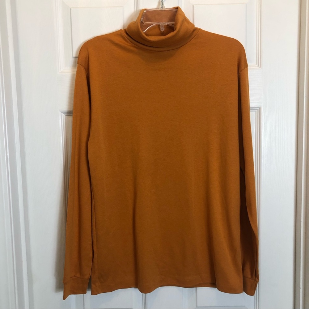 J.J. Cochran Gold Turtleneck Top   Size L